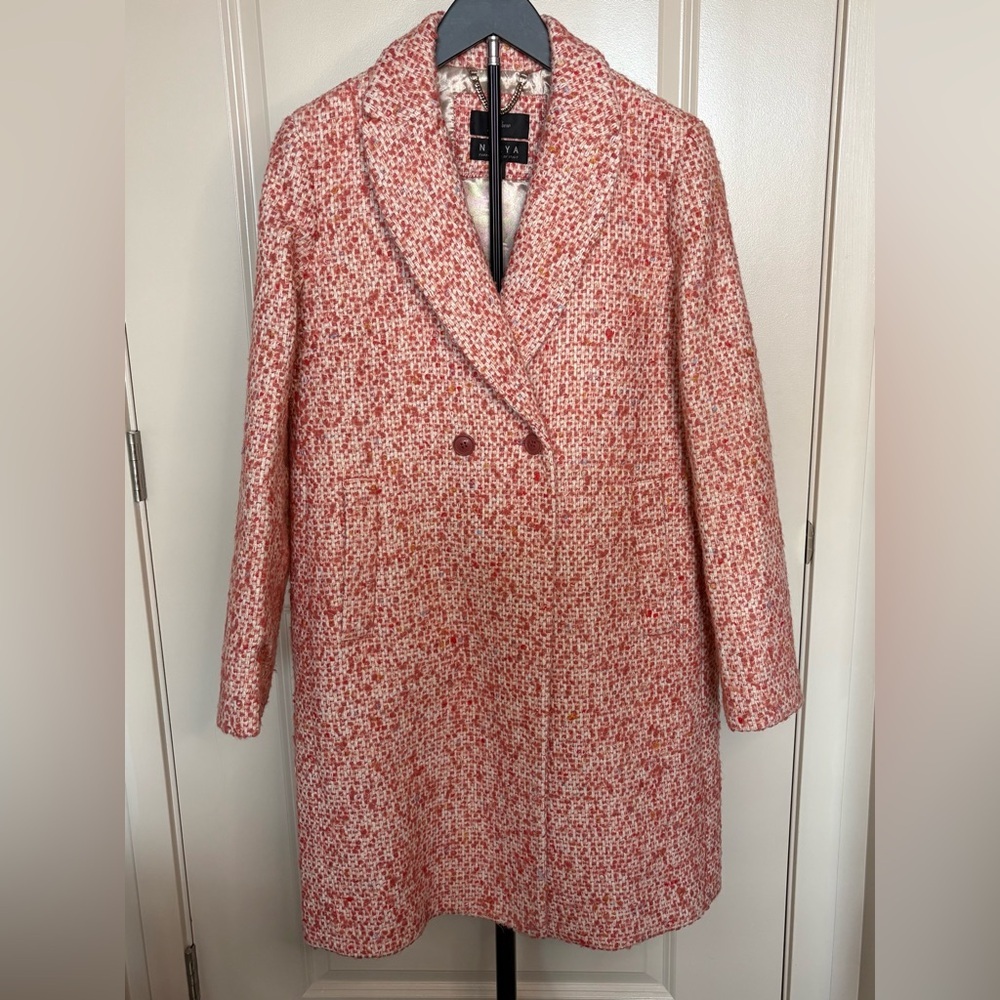 J.Crew Daphne Italian Tweed Topcoat Melange Pink Size 6